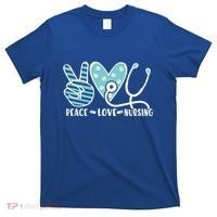 Peace Love Nursing Phonendoscope Heart Funny Nurse Medical Great Gift T-Shirt thumb 0