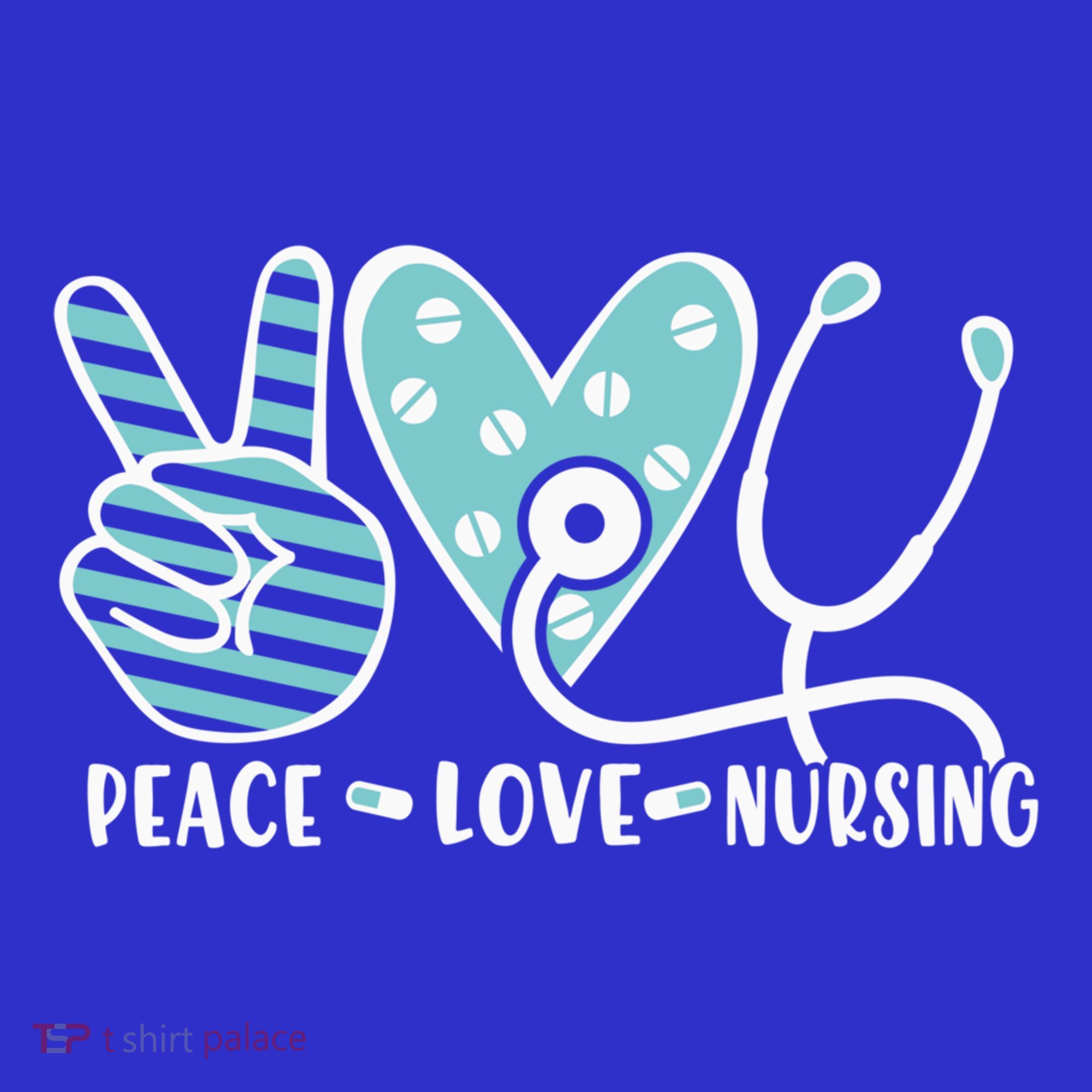 Peace Love Nursing Phonendoscope Heart Funny Nurse Medical Great Gift Baby Bodysuit