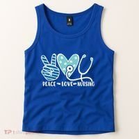 Peace Love Nursing Phonendoscope Heart Funny Nurse Medical Great Gift Tank Top thumb 2