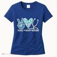 Peace Love Nursing Phonendoscope Heart Funny Nurse Medical Great Gift Women's T-Shirt thumb 0