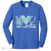 Peace Love Nursing Phonendoscope Heart Funny Nurse Medical Great Gift Kids Long Sleeve Shirt thumb 0