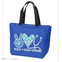 Peace Love Nursing Phonendoscope Heart Funny Nurse Medical Great Gift Tote Bag thumb 3
