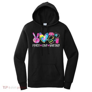 Peace Love Nursing Colorful Cute Nurse Gift Women's Hoodie