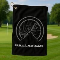 Public Land Owner Mountain Climber Hiking Gift Golf Towel thumb 1