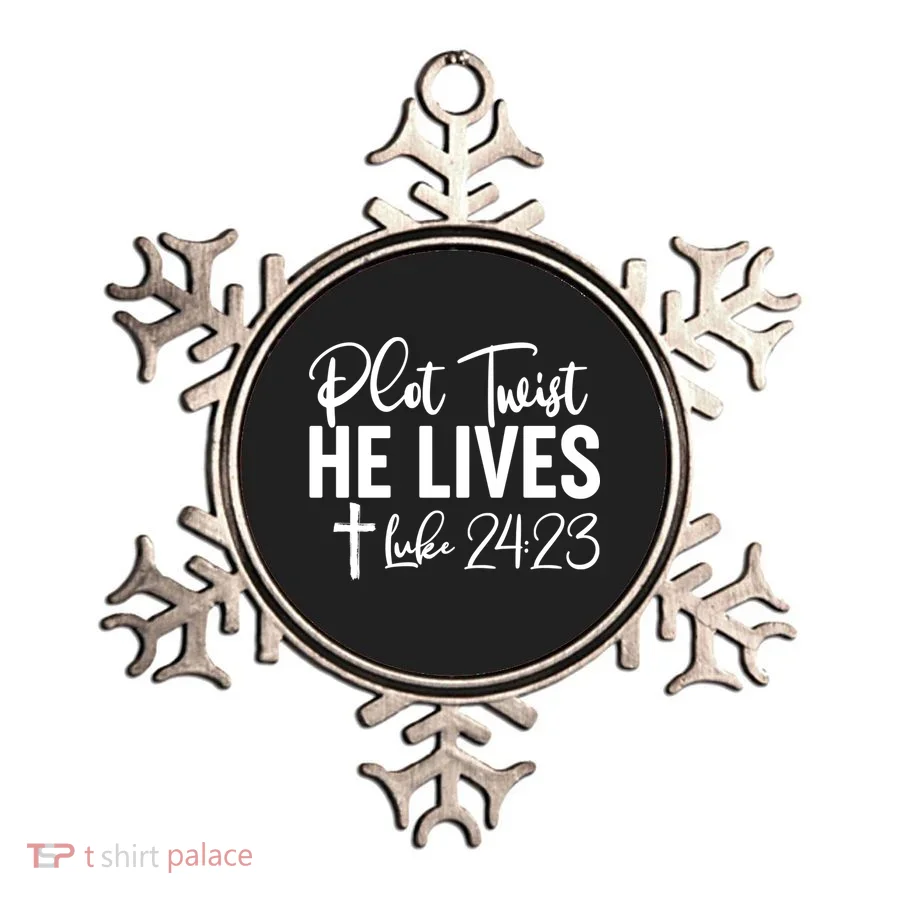 Plot Twist He Lives Luke 24:23 Ornament