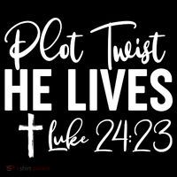 Plot Twist He Lives Luke 24:23 Tank Top thumb 6