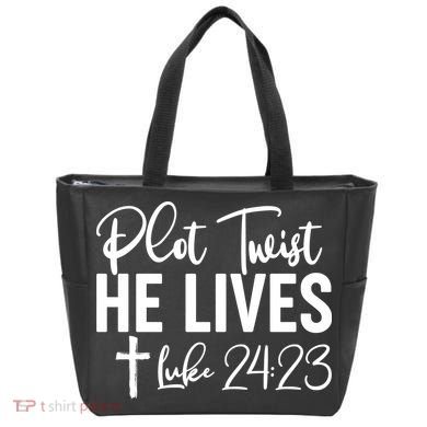 Plot Twist He Lives Luke 24:23 Tote Bag
