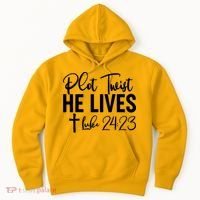 Plot Twist He Lives Luke 24:23 Hoodie thumb 0