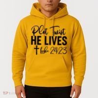 Plot Twist He Lives Luke 24:23 Hoodie thumb 2
