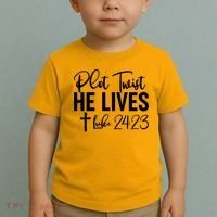 Plot Twist He Lives Luke 24:23 Toddler T-Shirt thumb 2