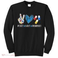 Peace Love Pharmacy Funny Pharmacy Tech Sweatshirt thumb 0