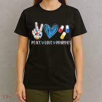 Peace Love Pharmacy Funny Pharmacy Tech T-Shirt thumb 4