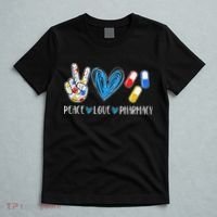 Peace Love Pharmacy Funny Pharmacy Tech T-Shirt thumb 5
