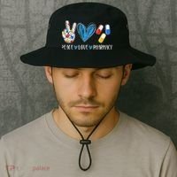 Peace Love Pharmacy Funny Pharmacy Tech Bucket Hat thumb 2