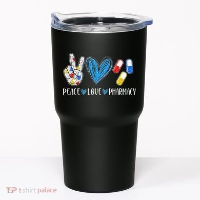 Peace Love Pharmacy Funny Pharmacy Tech Tumbler