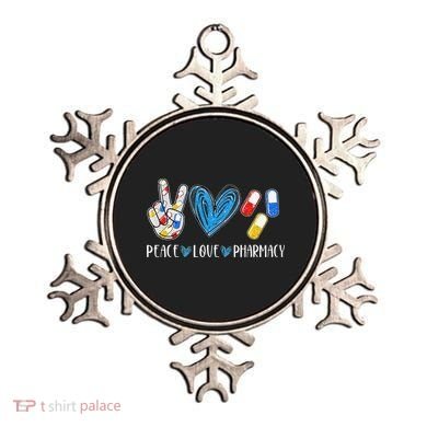 Peace Love Pharmacy Funny Pharmacy Tech Ornament
