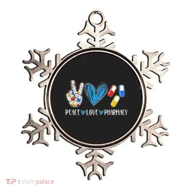 Peace Love Pharmacy Funny Pharmacy Tech Ornament