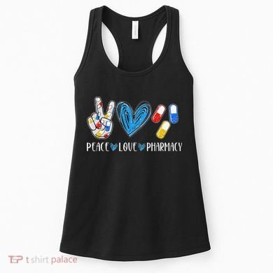 Peace Love Pharmacy Funny Pharmacy Tech Women's Tank Top