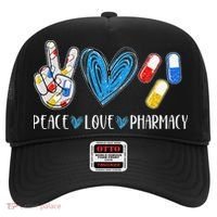 Peace Love Pharmacy Funny Pharmacy Tech Hat thumb 0