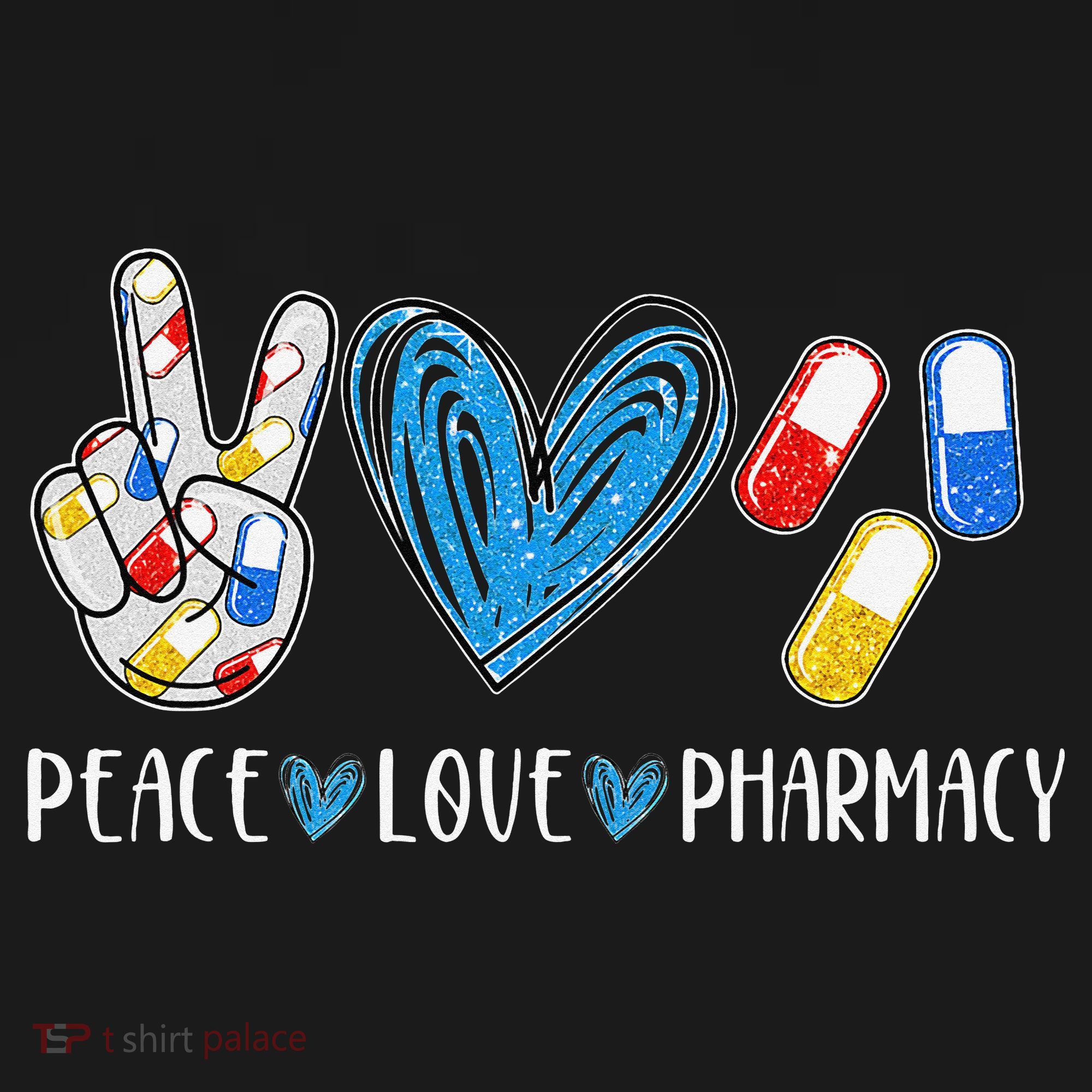 Peace Love Pharmacy Funny Pharmacy Tech Tank Top
