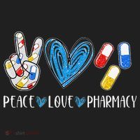 Peace Love Pharmacy Funny Pharmacy Tech Golf Towel thumb 3