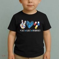 Peace Love Pharmacy Funny Pharmacy Tech Toddler T-Shirt thumb 2