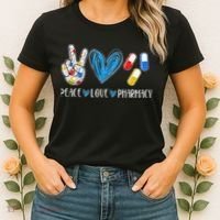 Peace Love Pharmacy Funny Pharmacy Tech Women's T-Shirt thumb 2