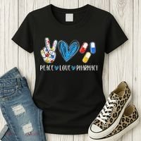 Peace Love Pharmacy Funny Pharmacy Tech Women's T-Shirt thumb 3