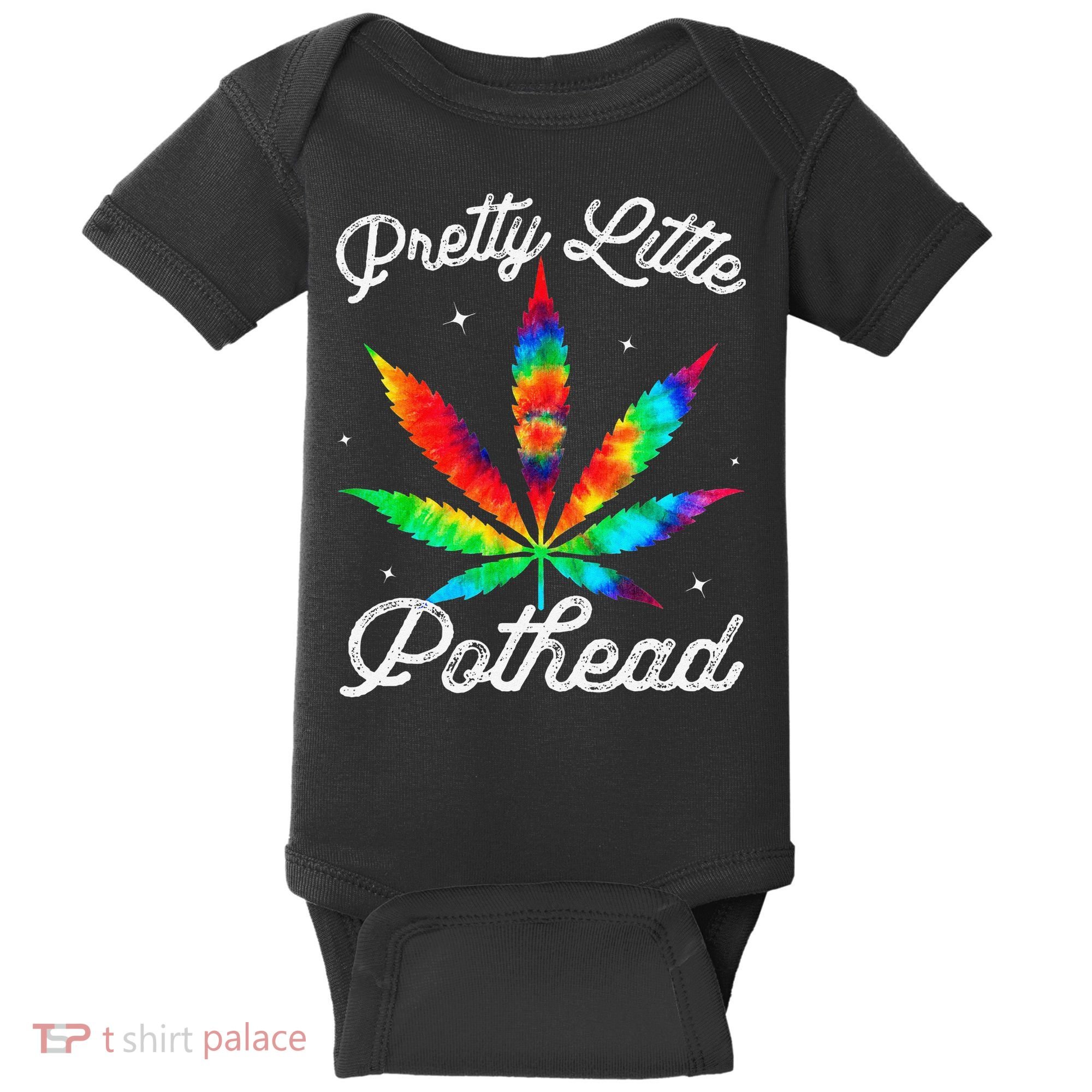 Pretty Little Pothead Weed Canabias 420 Marijuana Weed Baby Bodysuit