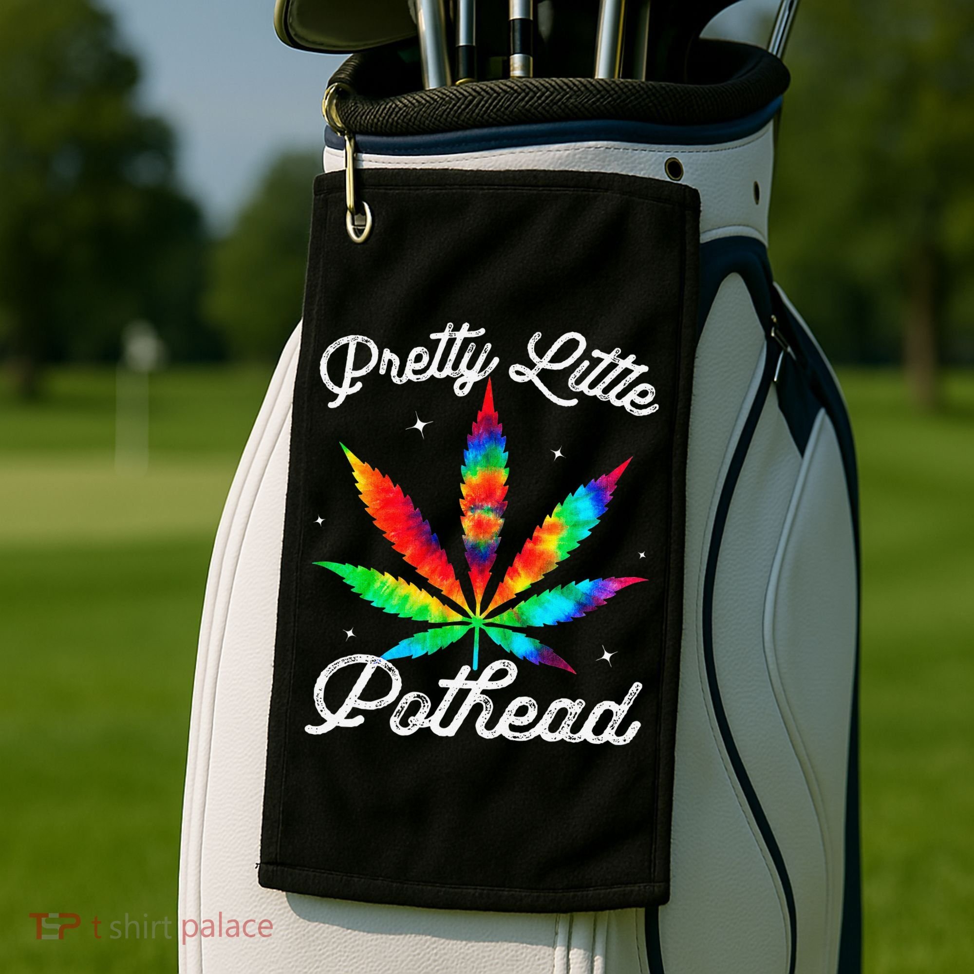 Pretty Little Pothead Weed Canabias 420 Marijuana Weed Golf Towel