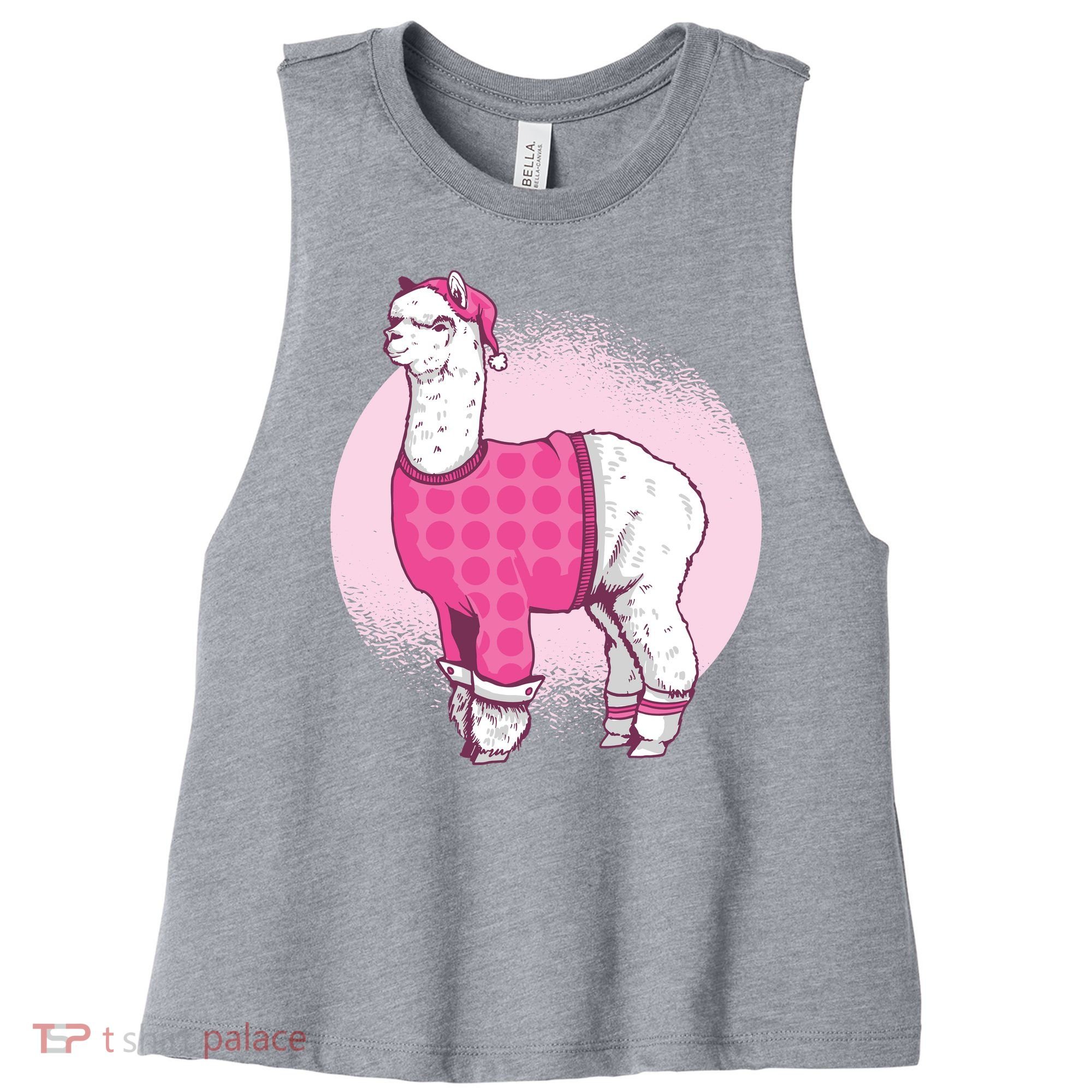 Pajama Llama Women's Racerback Cropped Tank