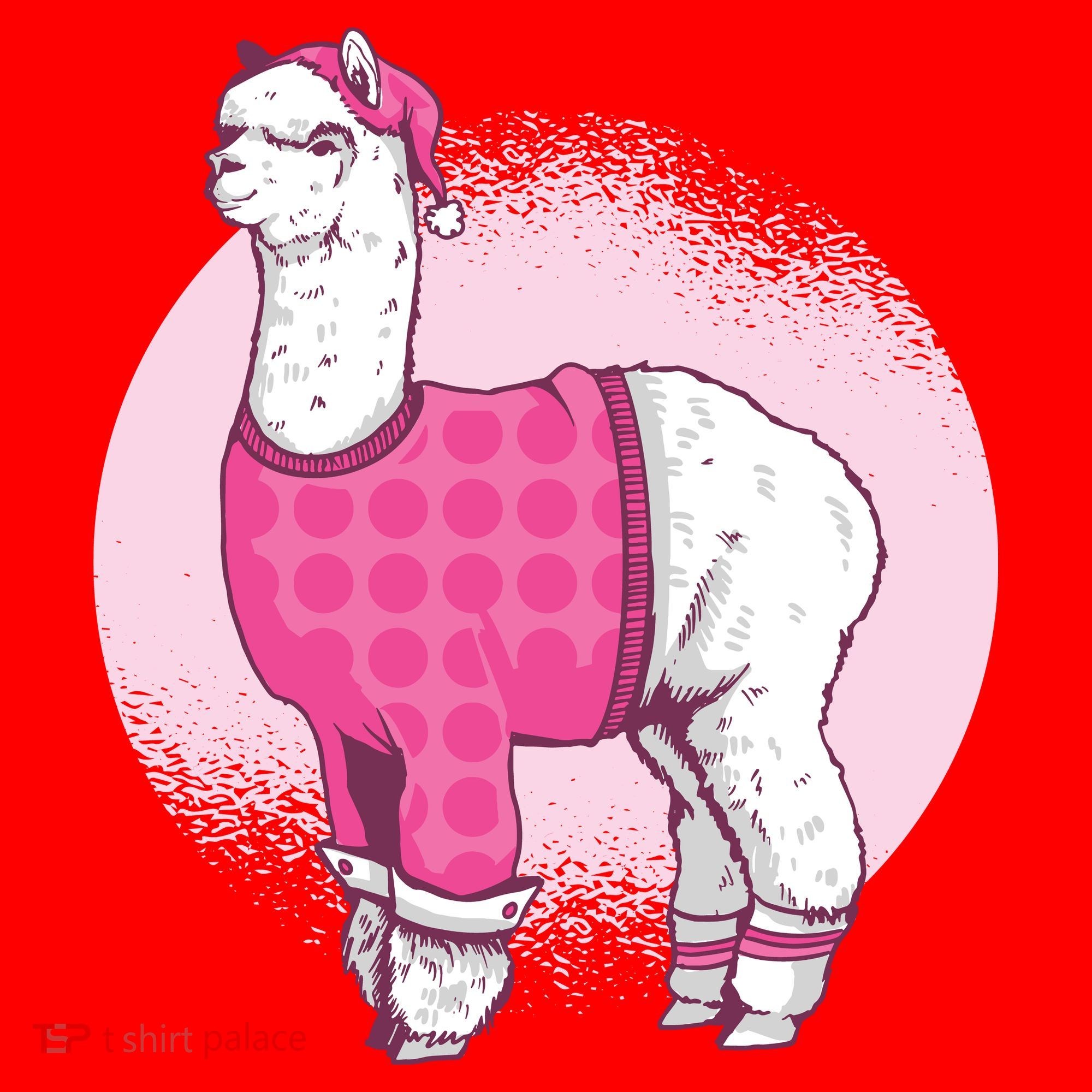 Pajama Llama Santa Hat