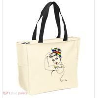 Pride LGBT Power Pin Up Art Modern Rosie The Riveter Tote Bag thumb 2