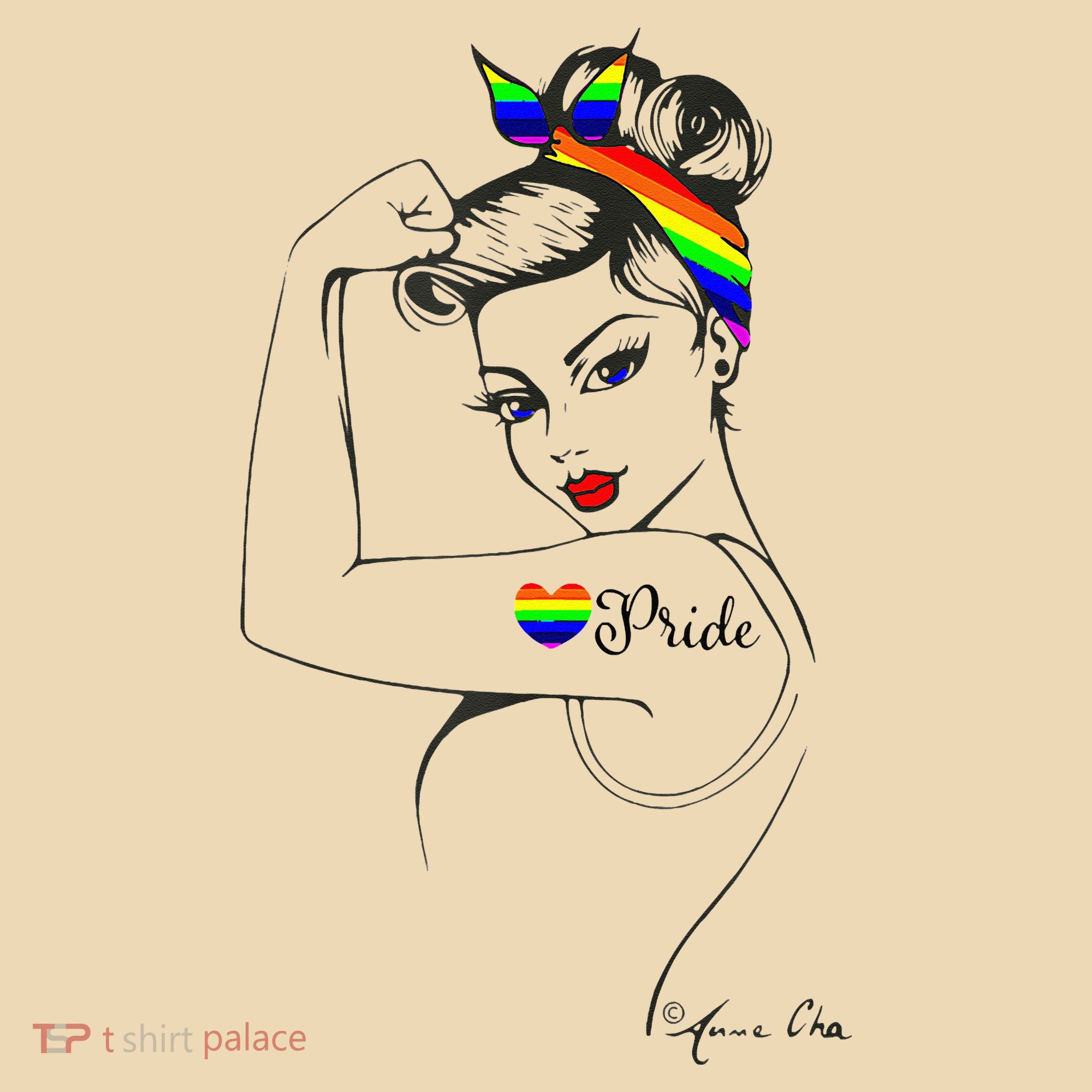 Pride LGBT Power Pin Up Art Modern Rosie The Riveter Tote Bag