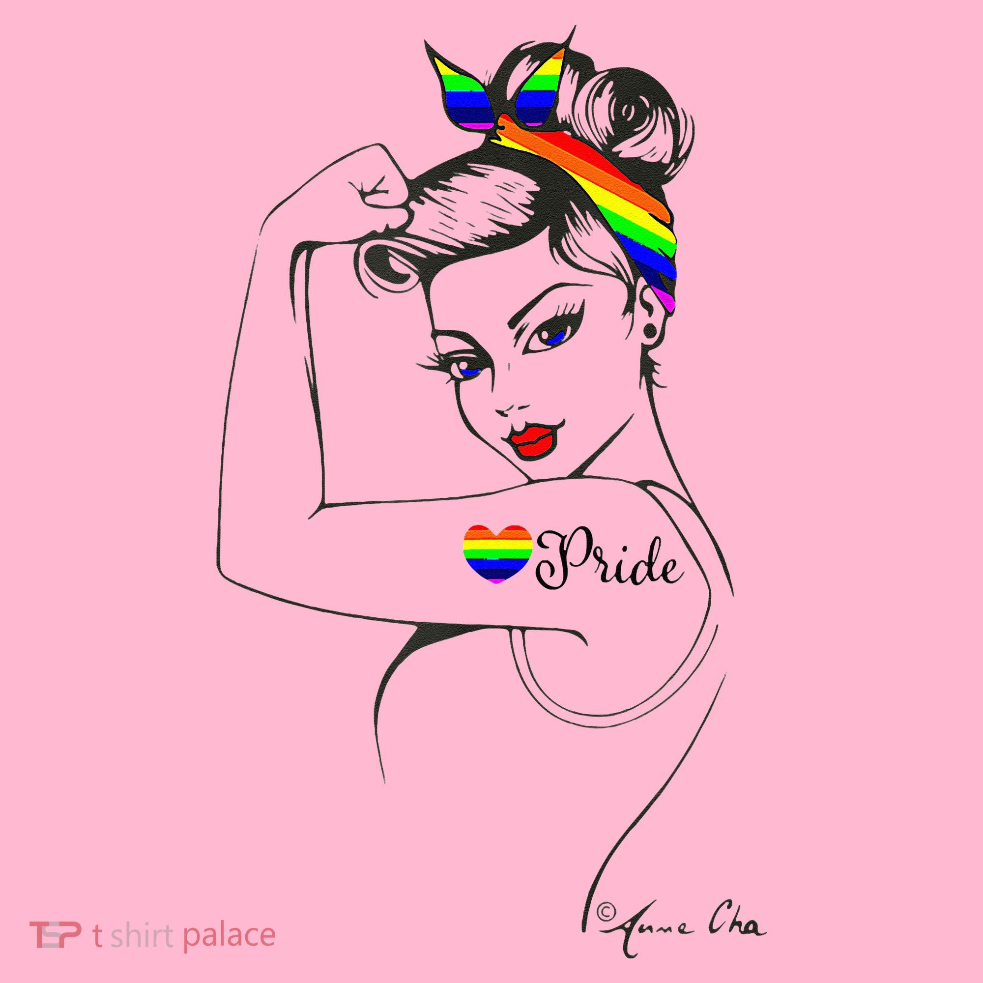 Pride LGBT Power Pin Up Art Modern Rosie The Riveter Coaster