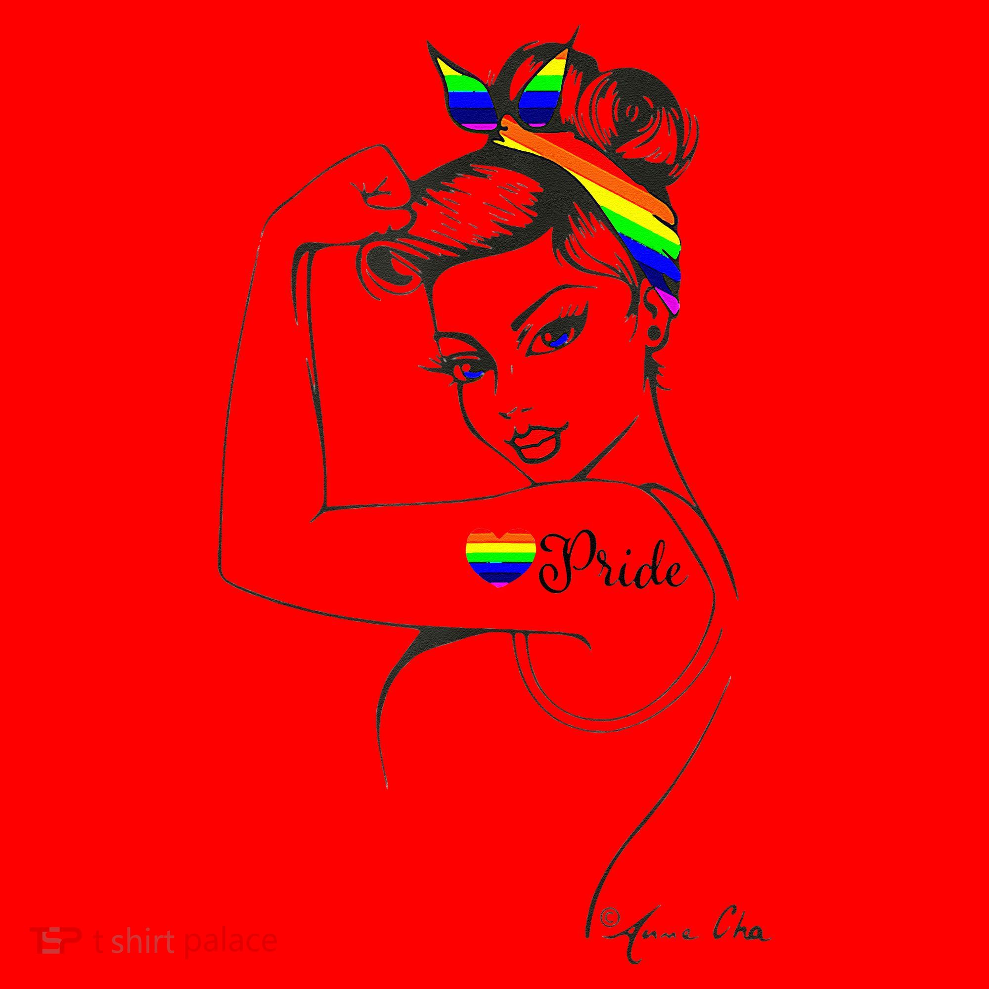Pride LGBT Power Pin Up Art Modern Rosie The Riveter Santa Hat