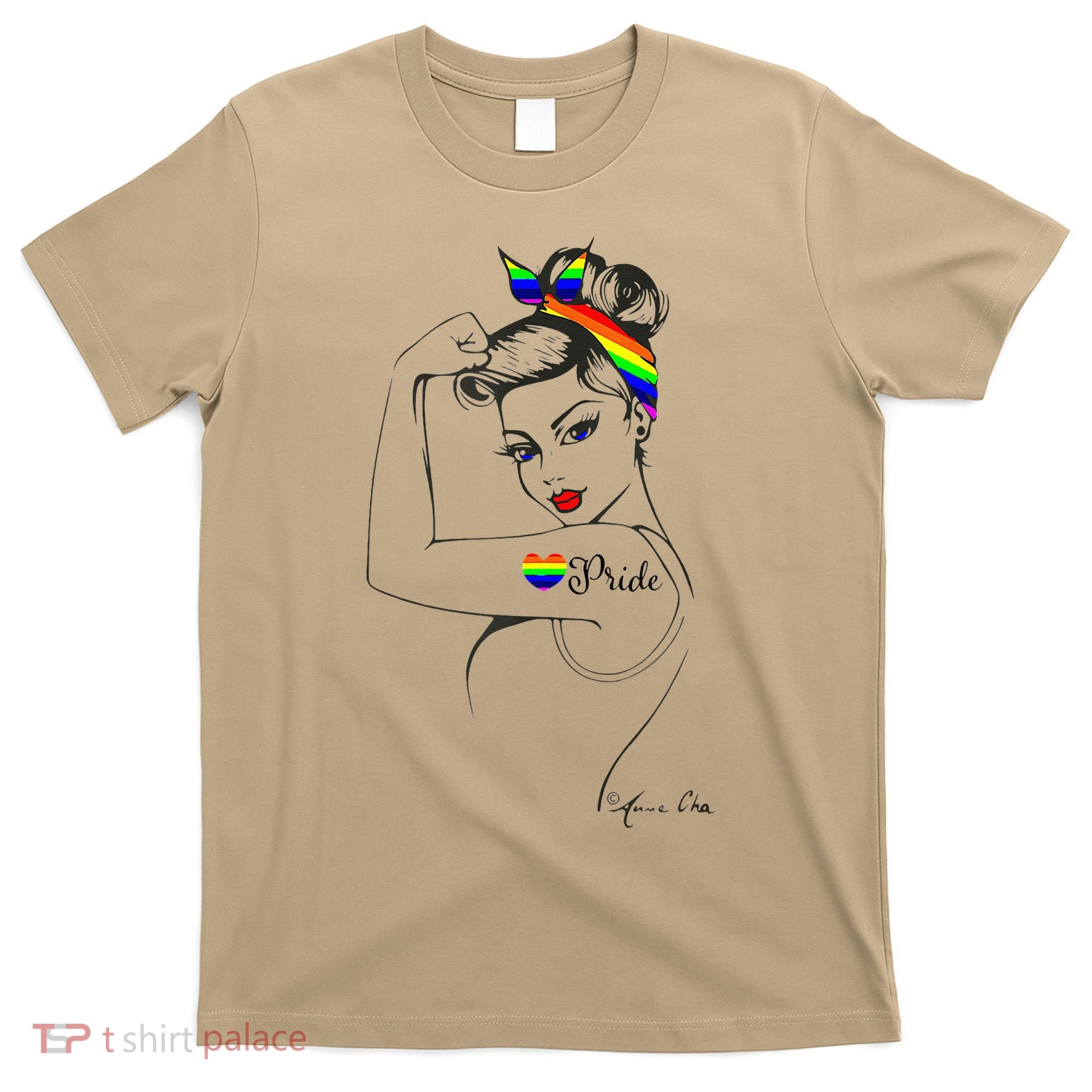 Pride LGBT Power Pin Up Art Modern Rosie The Riveter T-Shirt