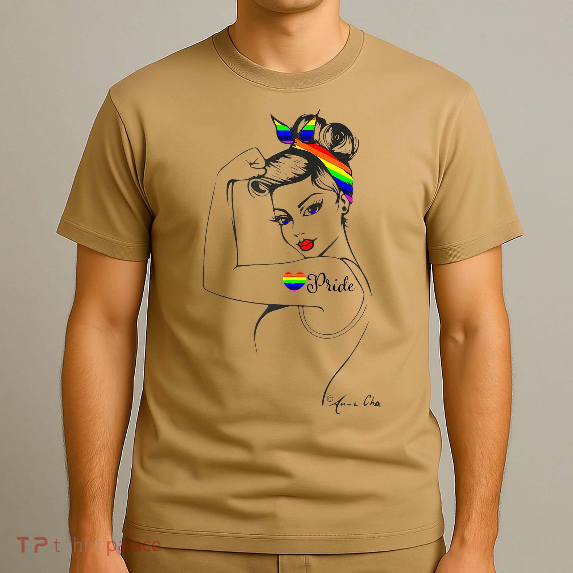 Pride LGBT Power Pin Up Art Modern Rosie The Riveter T-Shirt