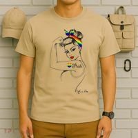 Pride LGBT Power Pin Up Art Modern Rosie The Riveter T-Shirt thumb 6