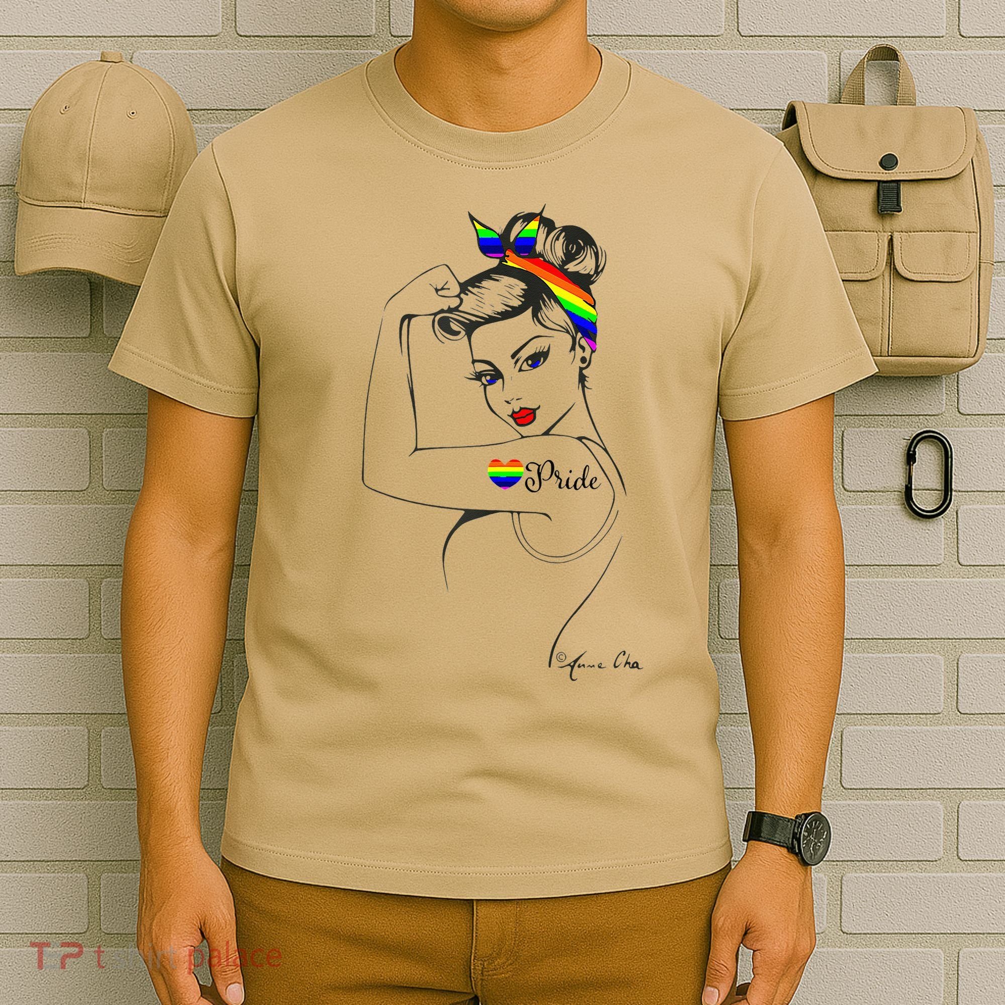 Pride LGBT Power Pin Up Art Modern Rosie The Riveter T-Shirt