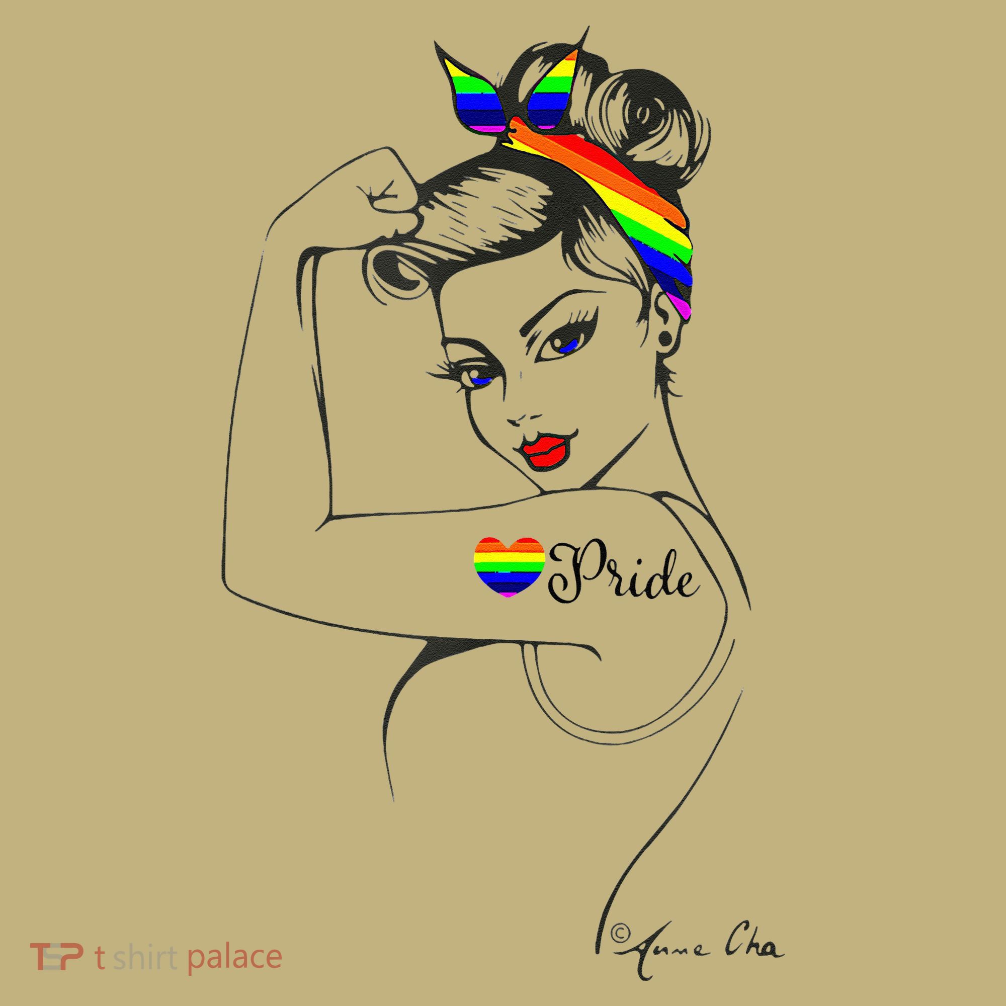 Pride LGBT Power Pin Up Art Modern Rosie The Riveter T-Shirt