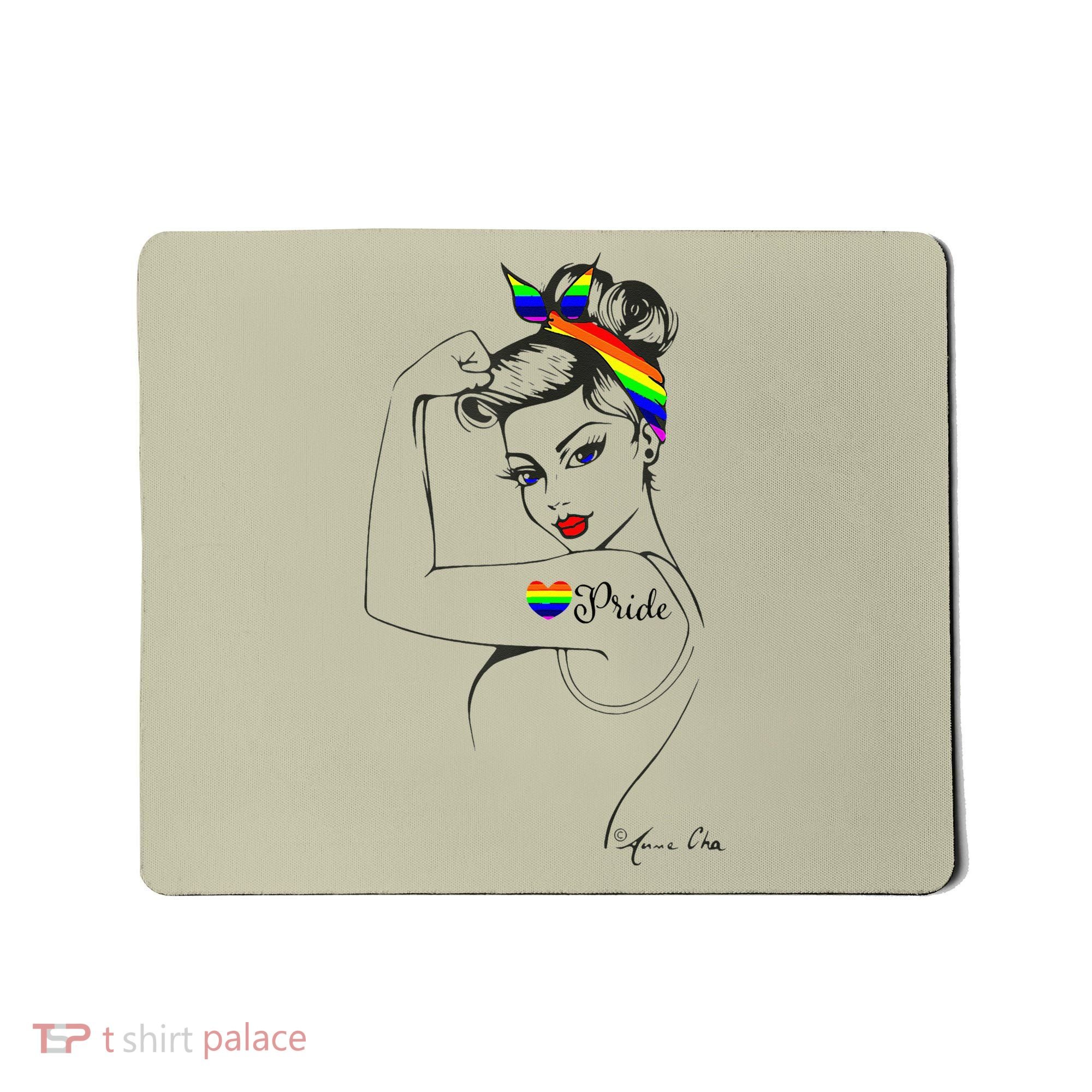 Pride LGBT Power Pin Up Art Modern Rosie The Riveter Mousepad
