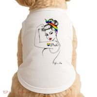 Pride LGBT Power Pin Up Art Modern Rosie The Riveter Doggie Tank thumb 0