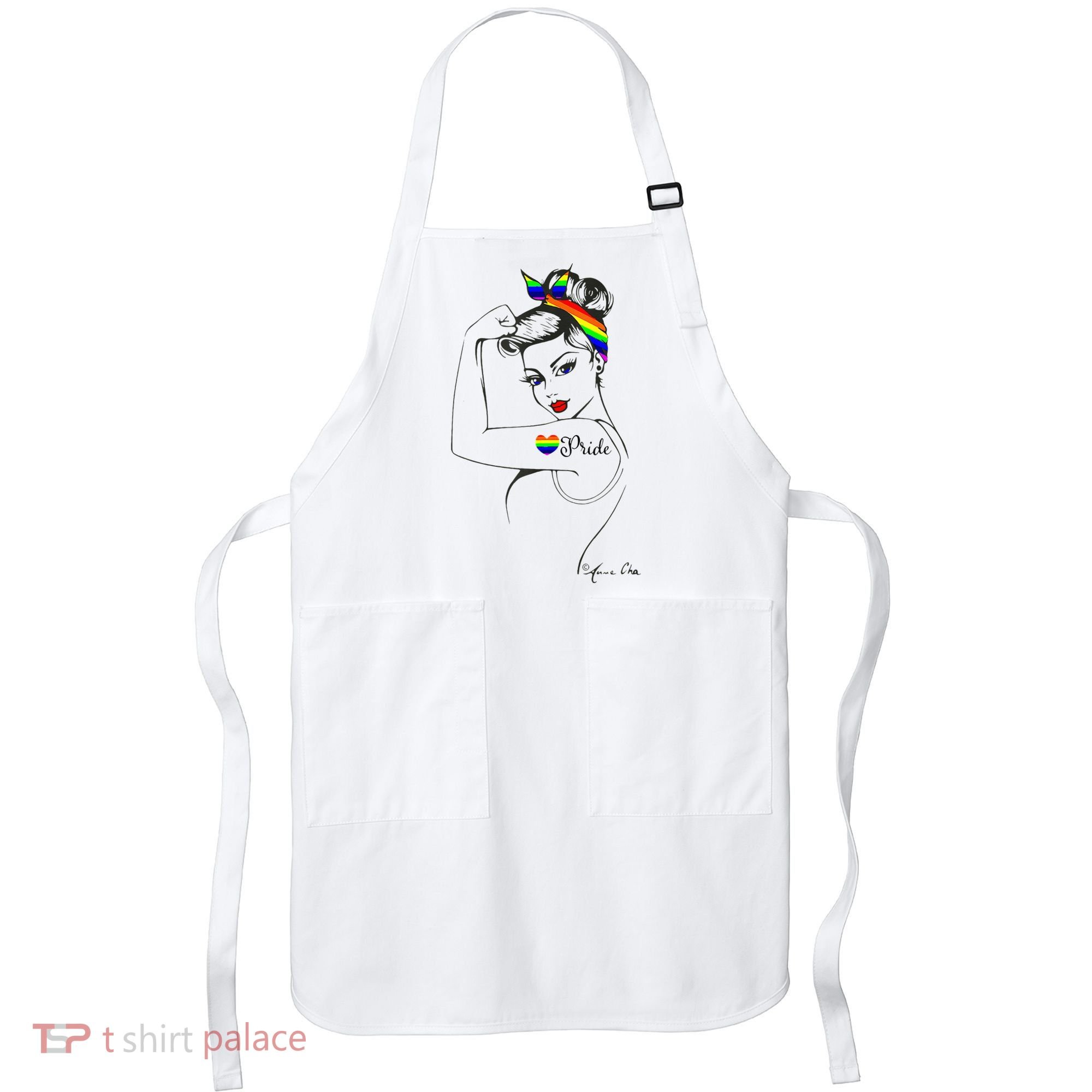 Pride LGBT Power Pin Up Art Modern Rosie The Riveter Apron