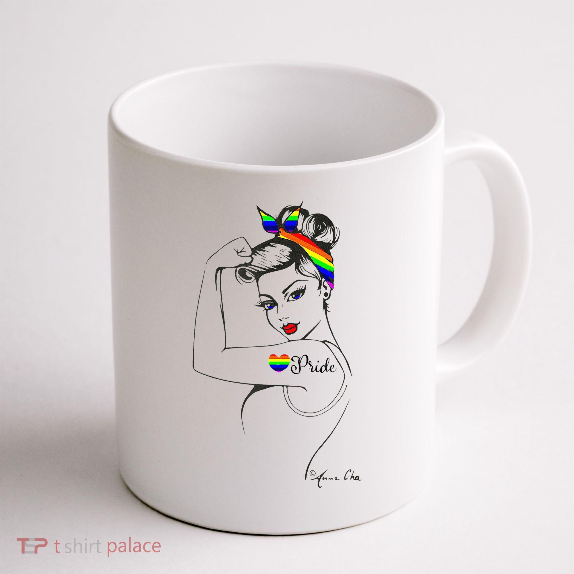 Pride LGBT Power Pin Up Art Modern Rosie The Riveter Coffee Mug