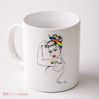 Pride LGBT Power Pin Up Art Modern Rosie The Riveter Coffee Mug thumb 0