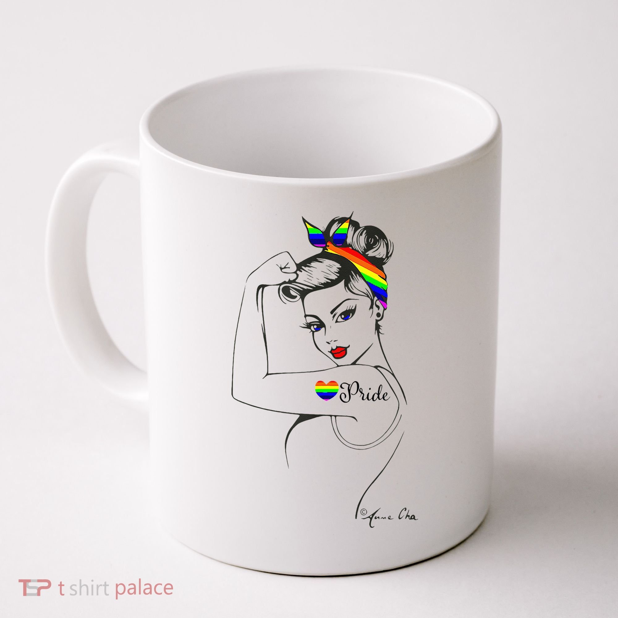 Pride LGBT Power Pin Up Art Modern Rosie The Riveter Coffee Mug