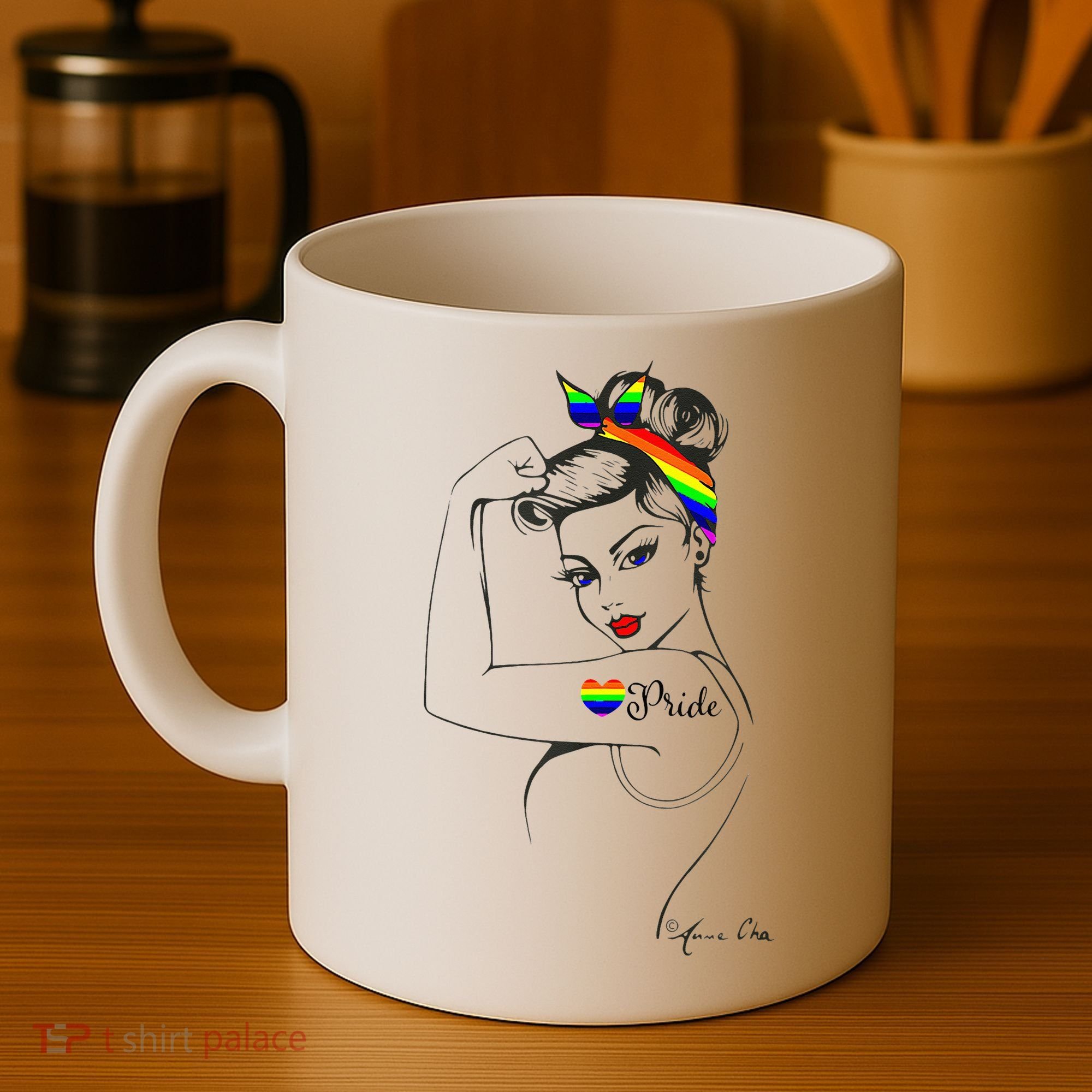 Pride LGBT Power Pin Up Art Modern Rosie The Riveter Coffee Mug