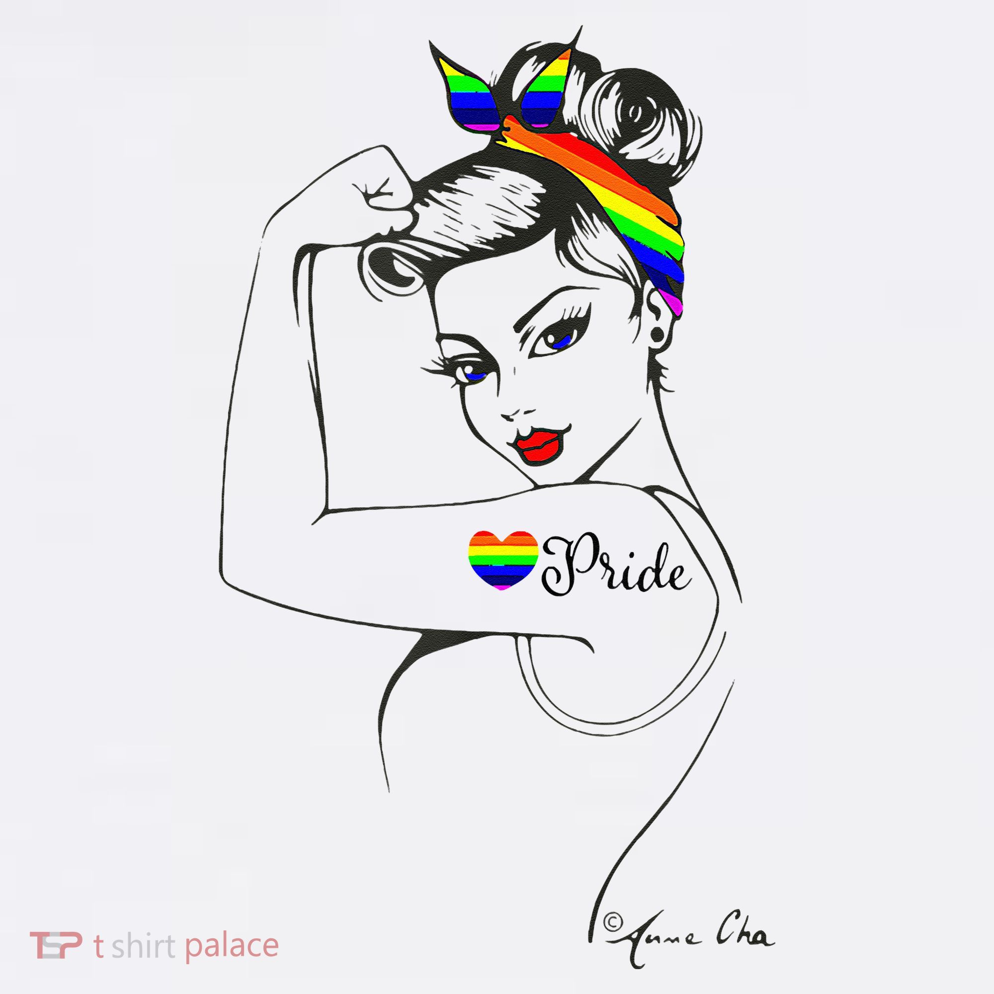 Pride LGBT Power Pin Up Art Modern Rosie The Riveter Women's Hoodie