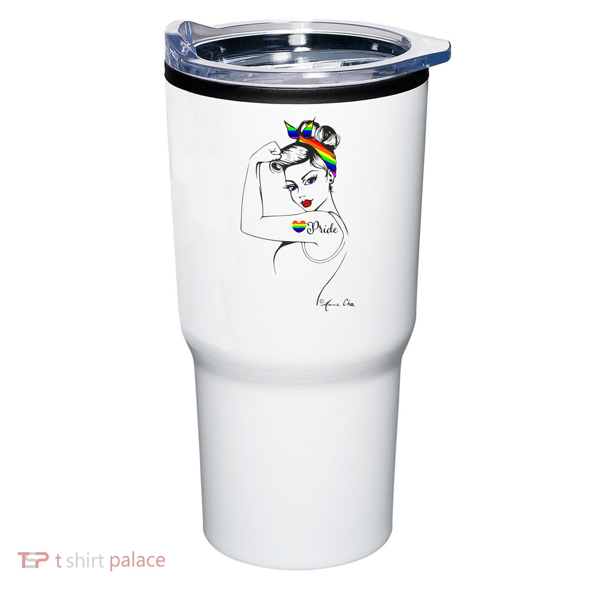 Pride LGBT Power Pin Up Art Modern Rosie The Riveter Tumbler